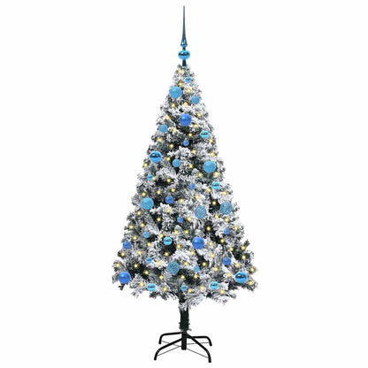 vidaXL Artificial Christmas Tree with 150 LEDs with Stand White 150 cm 3