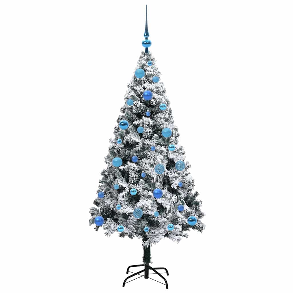 vidaXL Artificial Christmas Tree with 150 LEDs with Stand White 150 cm 4