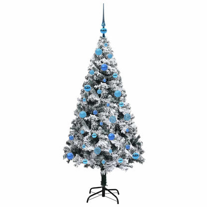 vidaXL Artificial Christmas Tree with 150 LEDs with Stand White 150 cm 4