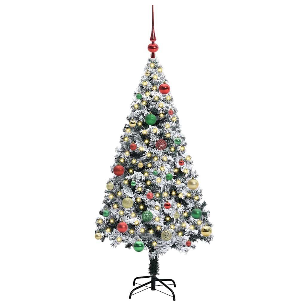 vidaXL Artificial Christmas Tree with 150 LEDs with Stand White 150 cm 3