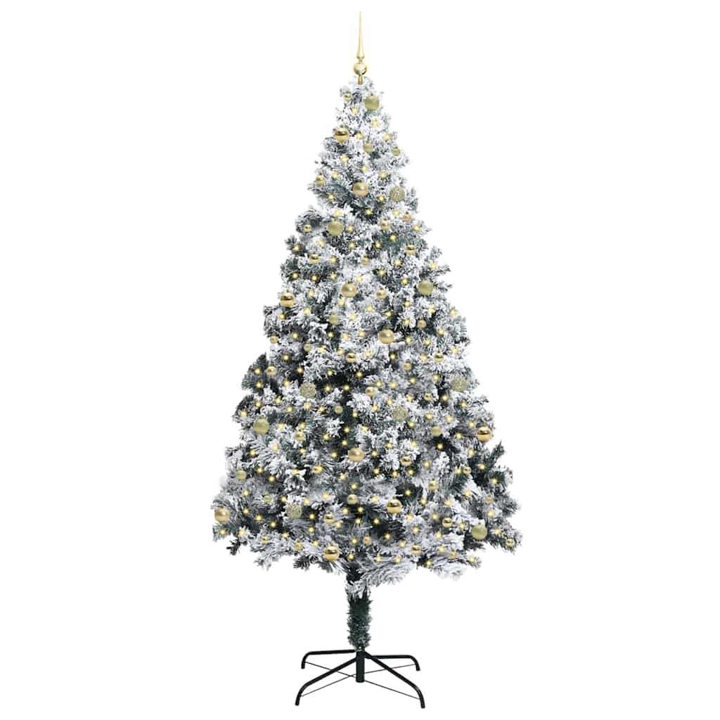 vidaXL Artificial Christmas Tree with 300 LEDs with Stand White 240 cm 3