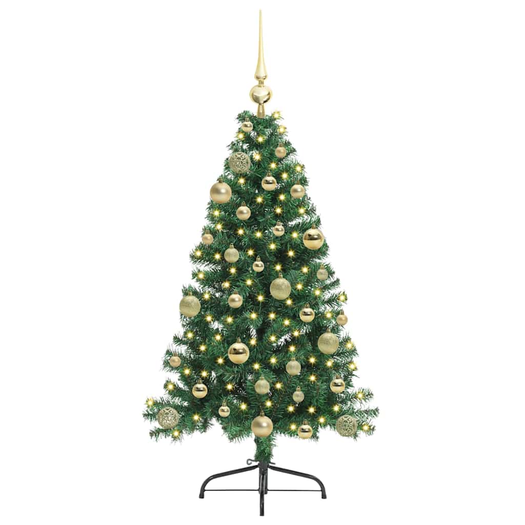 vidaXL Artificial Pre-lit Christmas Tree Green 120 cm PVC 3