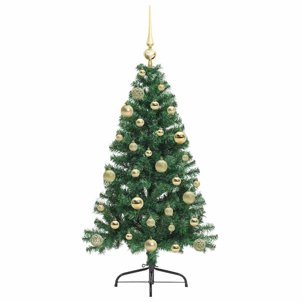 vidaXL Artificial Pre-lit Christmas Tree Green 120 cm PVC 4