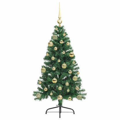 vidaXL Artificial Pre-lit Christmas Tree Green 120 cm PVC 4