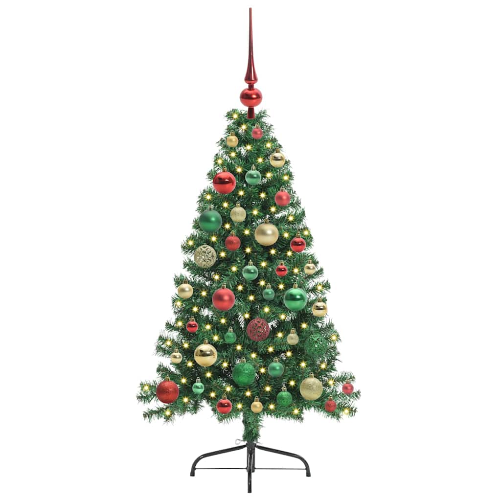 vidaXL Artificial Pre-lit Christmas Tree Green 120 cm PVC 3
