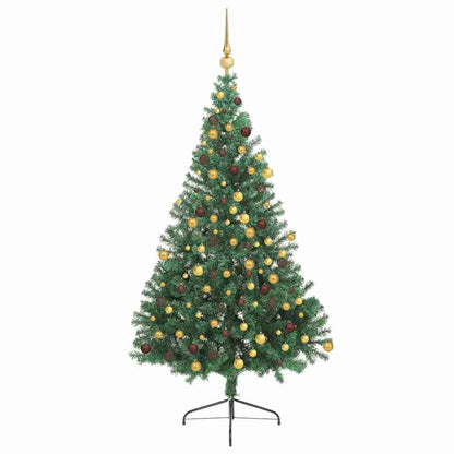vidaXL Artificial Pre-lit Christmas Tree Green 180 cm PVC 3