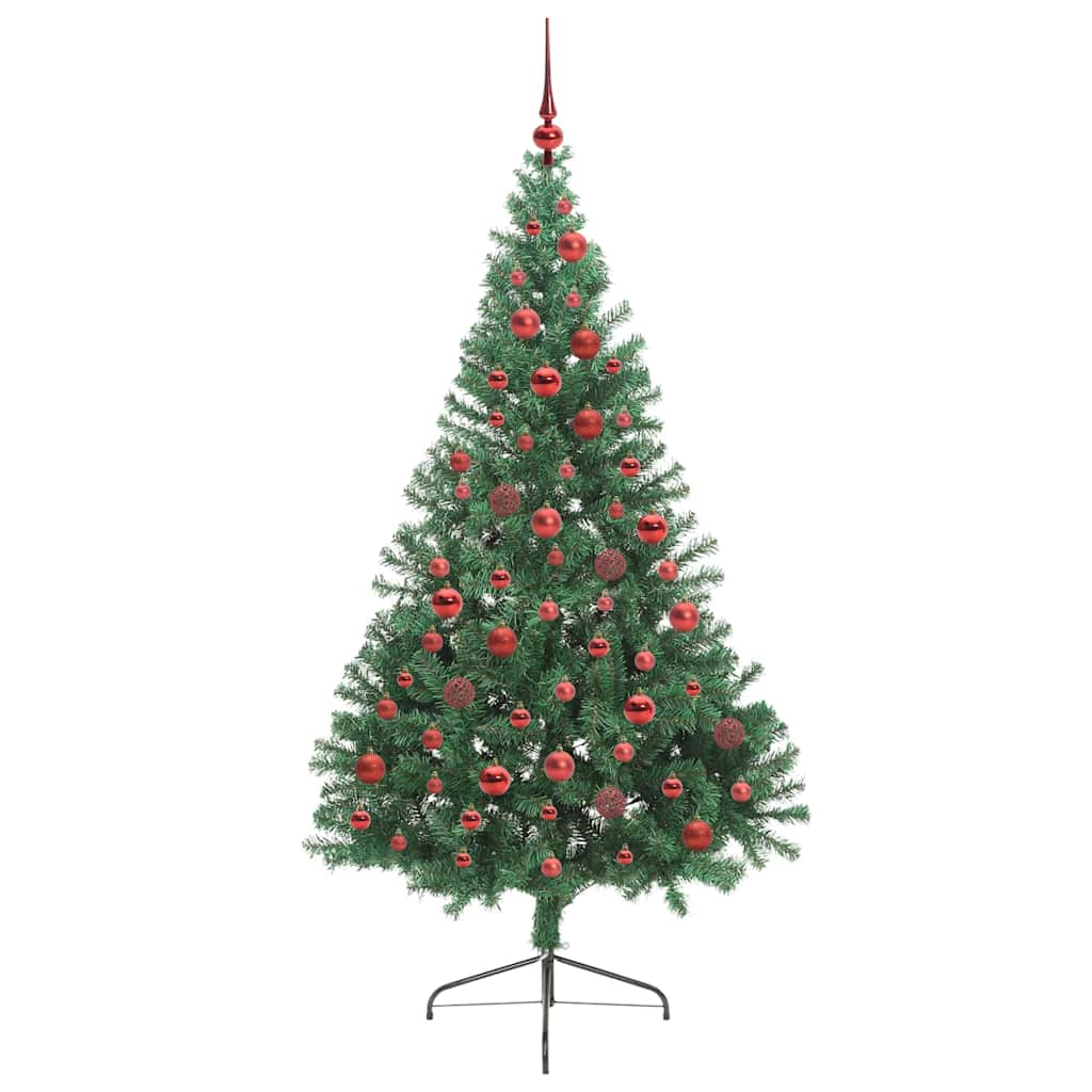 vidaXL Artificial Pre-lit Christmas Tree Green 180 cm PVC 4