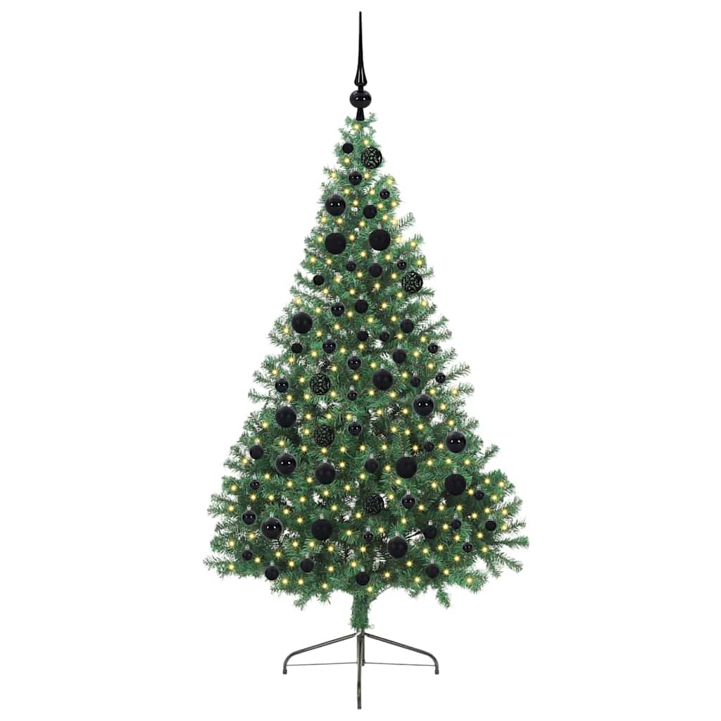 vidaXL Artificial Pre-lit Christmas Tree Green 180 cm PVC 3