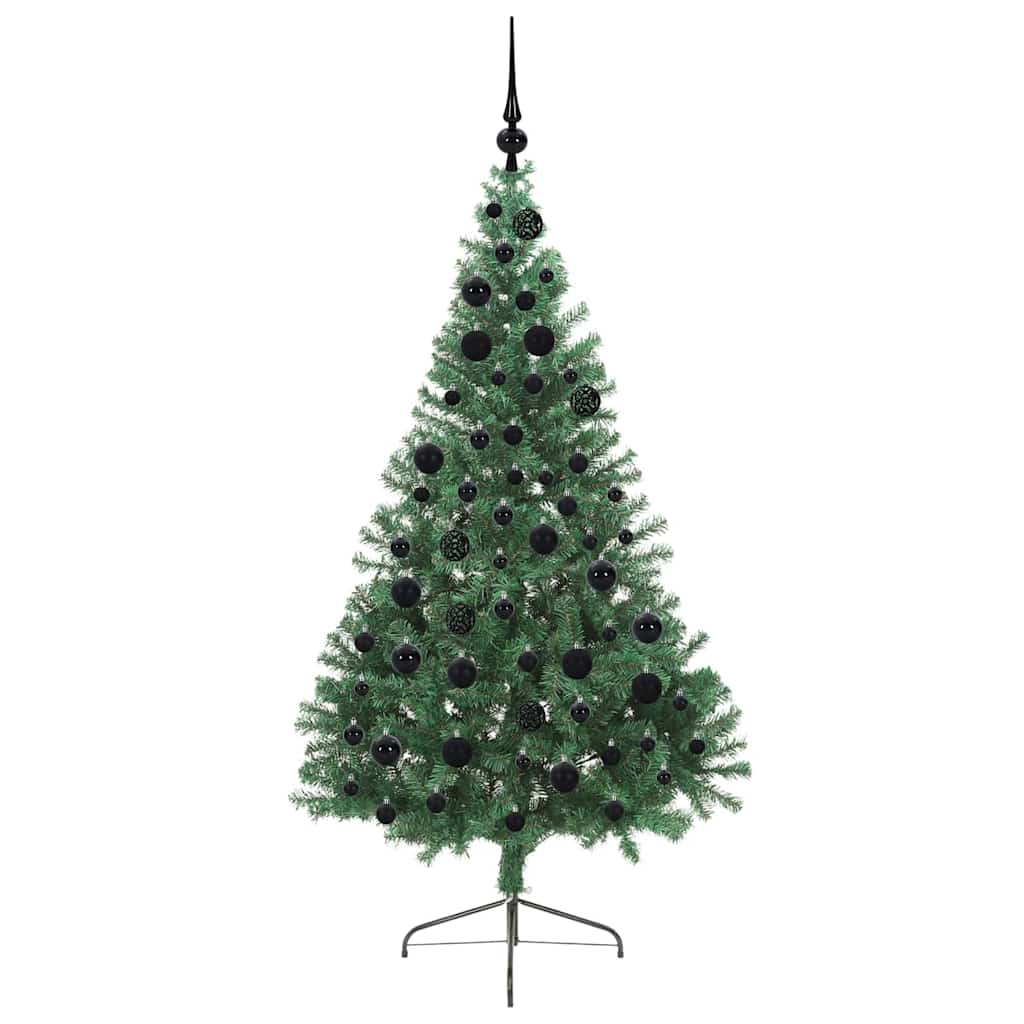 vidaXL Artificial Pre-lit Christmas Tree Green 180 cm PVC 4