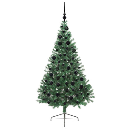 vidaXL Artificial Pre-lit Christmas Tree Green 180 cm PVC 4
