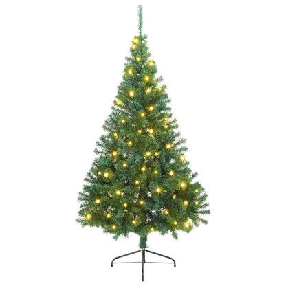 vidaXL Artificial Pre-lit Christmas Tree Green 210 cm PVC 2