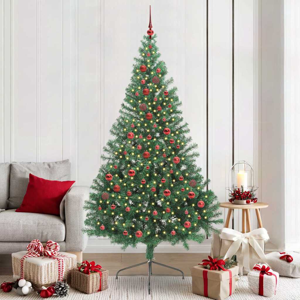 vidaXL Artificial Pre-lit Christmas Tree PVC 210 cm Green