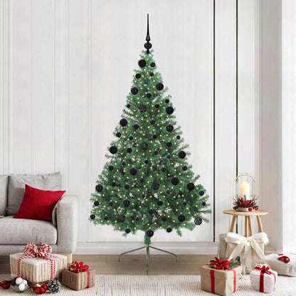 vidaXL Artificial Pre-lit Christmas Tree PVC 210 cm Green
