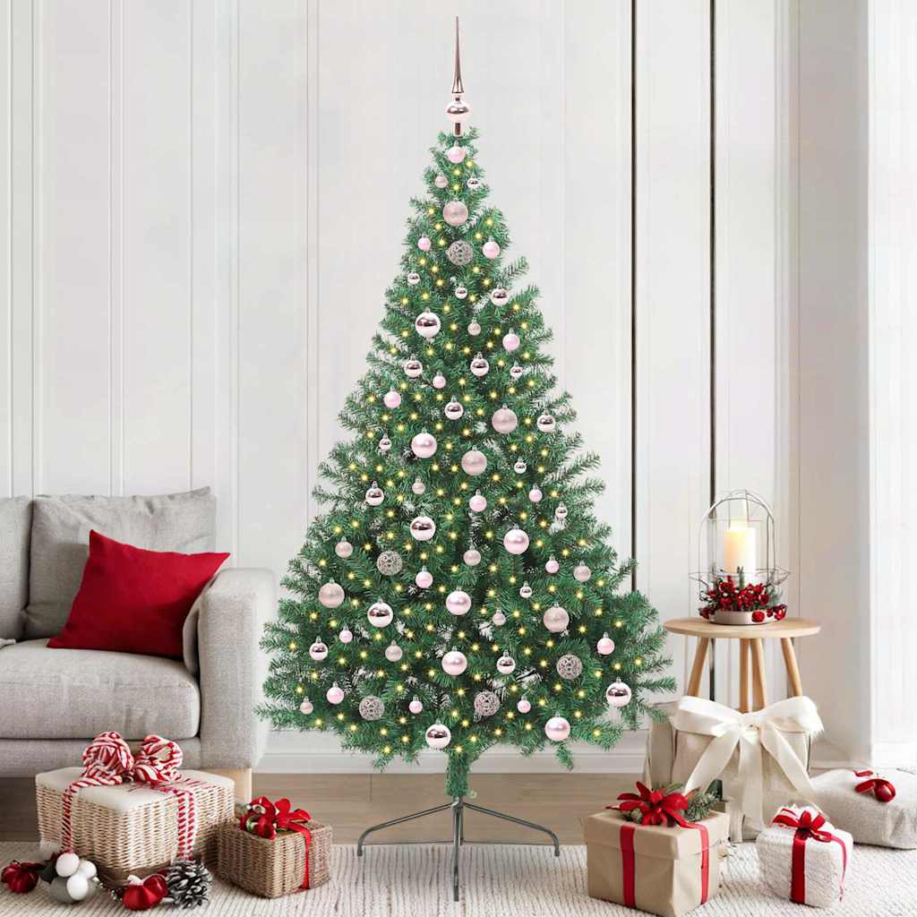 vidaXL Artificial Pre-lit Christmas Tree PVC 210 cm Green