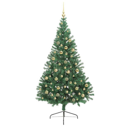 vidaXL Artificial Pre-lit Christmas Tree Green 210 cm PVC 4