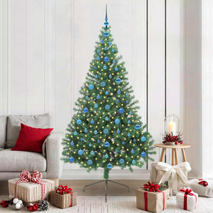 vidaXL Artificial Pre-lit Christmas Tree PVC 210 cm Green