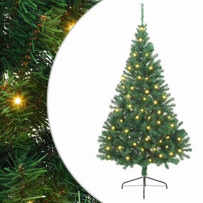 vidaXL Artificial Pre-lit Christmas Tree Green 240 cm PVC 1