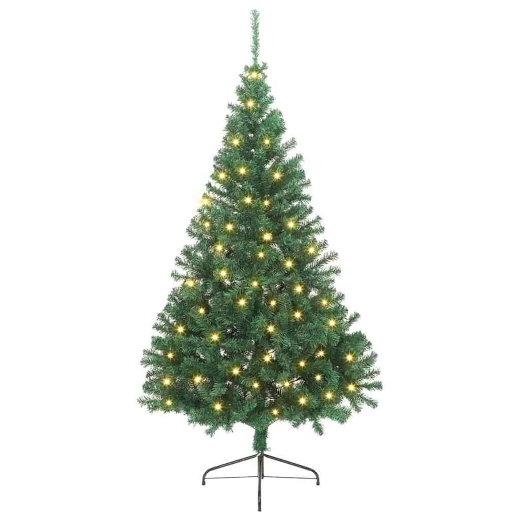 vidaXL Artificial Pre-lit Christmas Tree Green 240 cm PVC 2