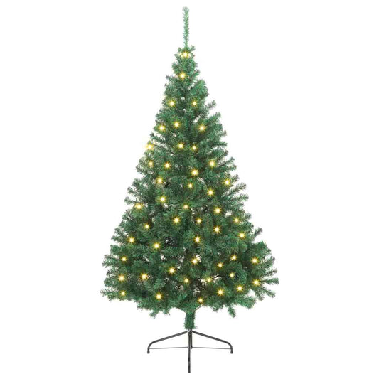 vidaXL Artificial Pre-lit Christmas Tree Green 240 cm PVC 2