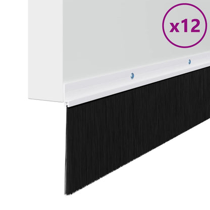 vidaXL Screw-on Door Brush Seals 12 pcs White 100 cm Aluminium Alloy 3