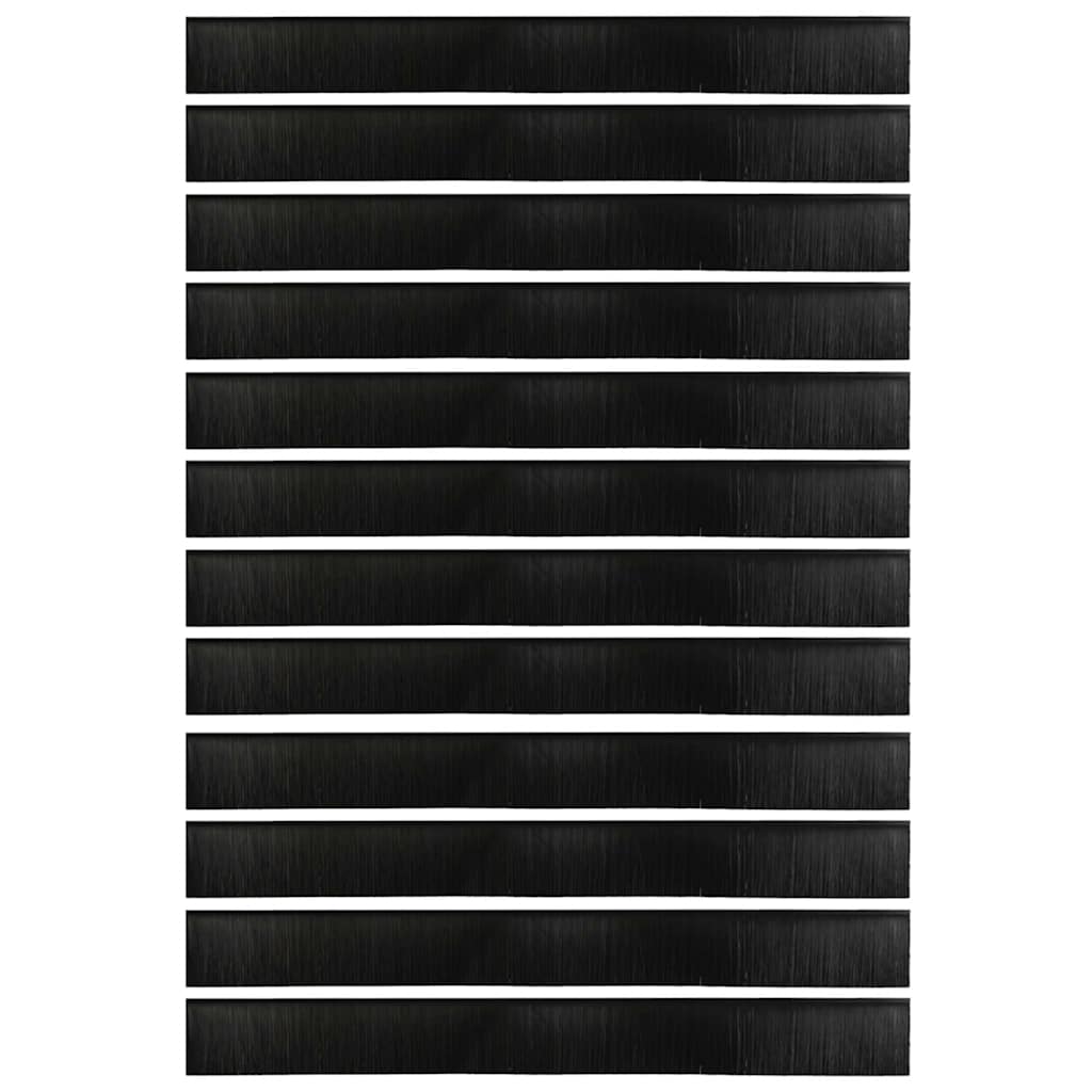 vidaXL Screw-on Door Brush Seals 12 pcs Black 100 cm Aluminium Alloy 5