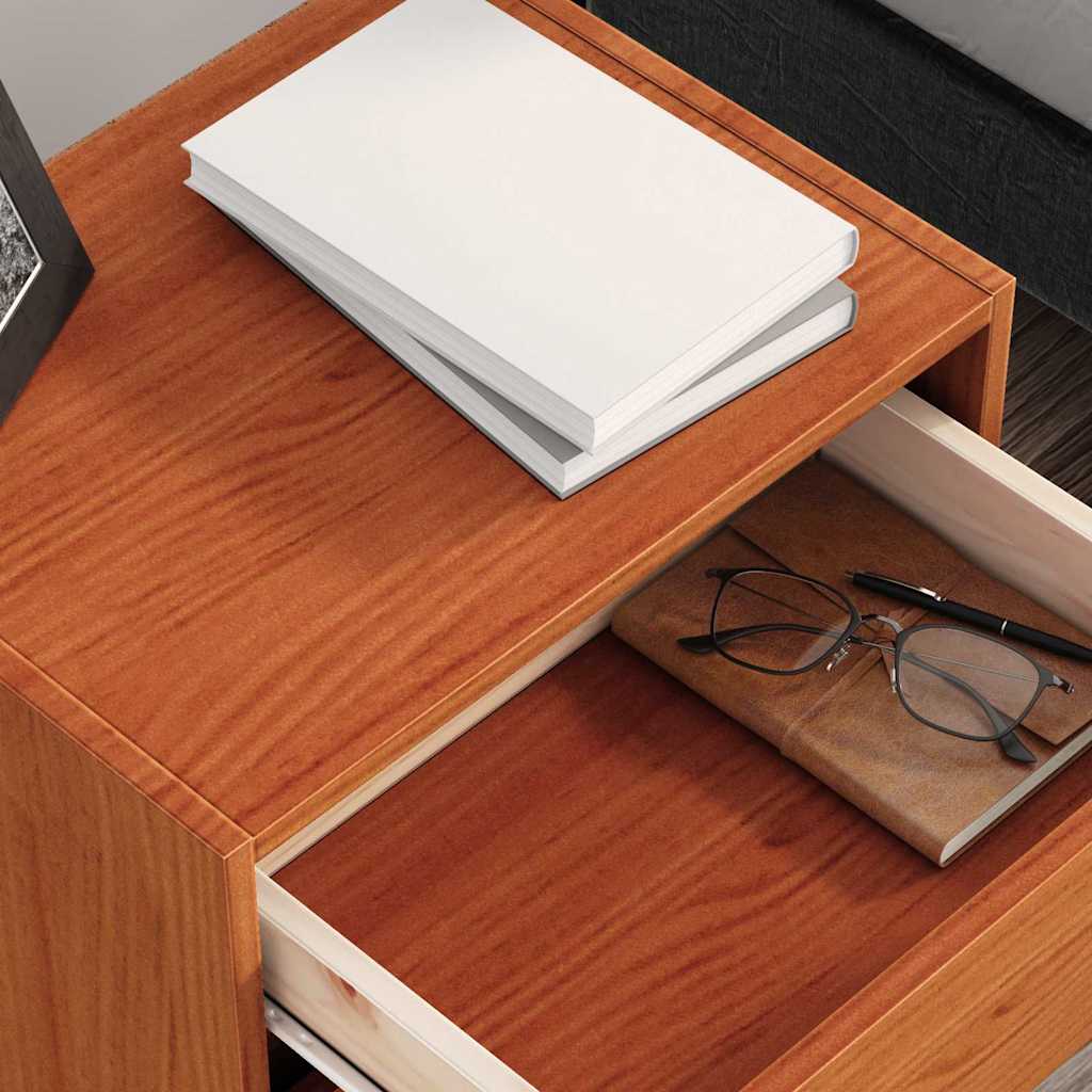 vidaXL Bedside Tables Wax Brown 40 x 30.5 x 35.5 cm Pine Wood 4