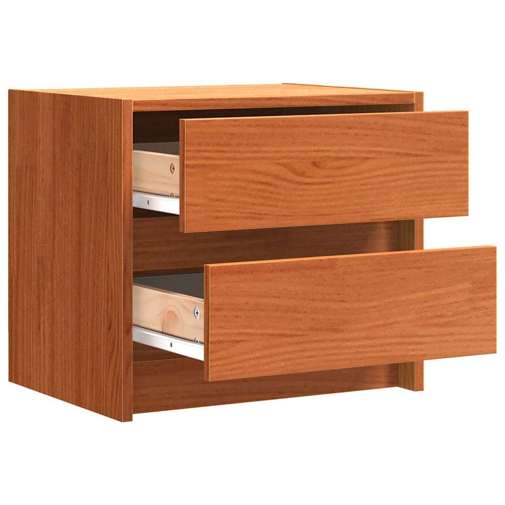 vidaXL Bedside Tables Wax Brown 40 x 30.5 x 35.5 cm Pine Wood 2