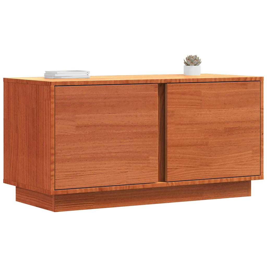vidaXL TV Cabinet Wax Brown 80 x 35 x 40.5 cm Solid Pine Wood 3