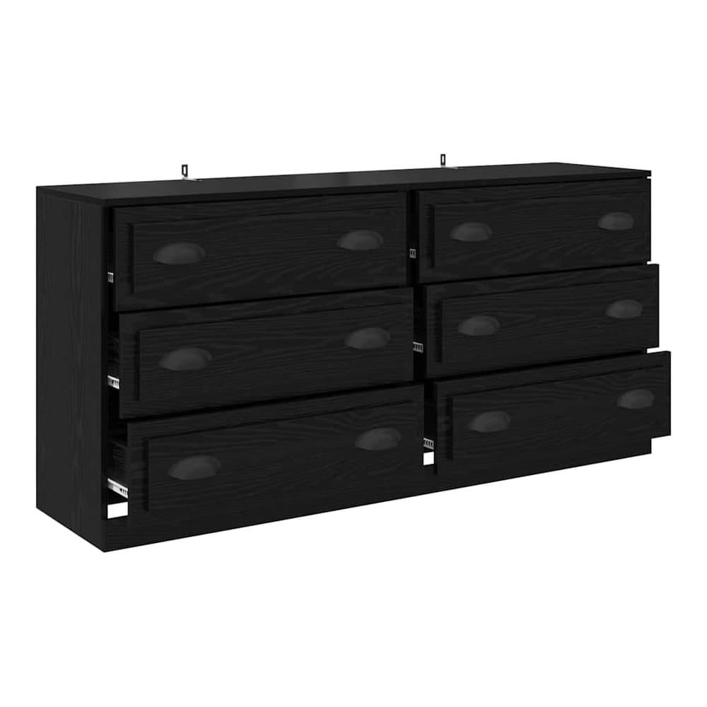 Sideboards 2 pcs Engineered Wood Black oak