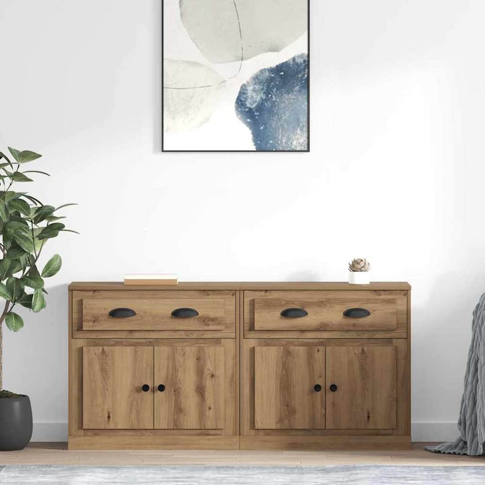 Sideboards 2 pcs Engineered Wood Artisan oak