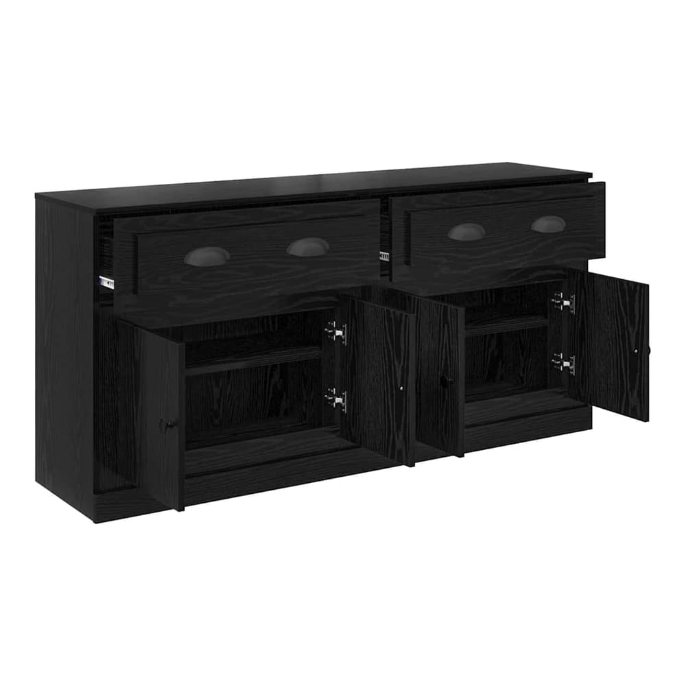 Sideboards 2 pcs Engineered Wood Black oak
