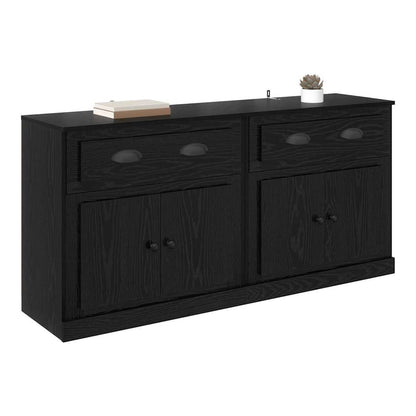 Sideboards 2 pcs Engineered Wood Black oak