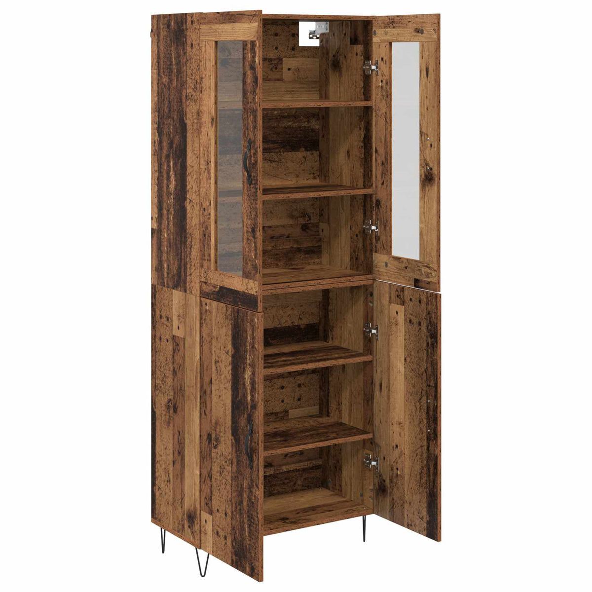 Highboard 69.5x34x180 cm Engineered Wood 2 Doors Old wood