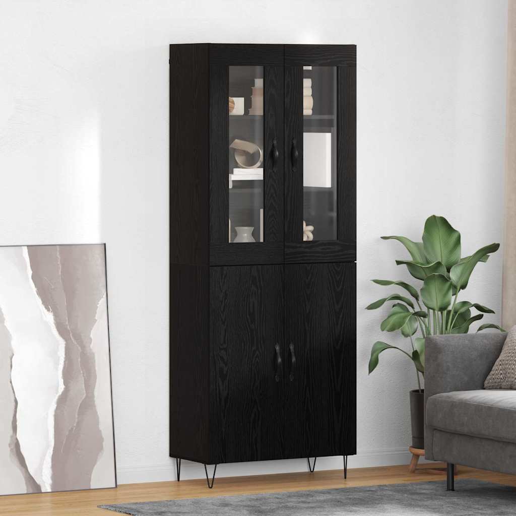Highboard 69.5x34x180 cm Engineered Wood 2 Doors Black oak
