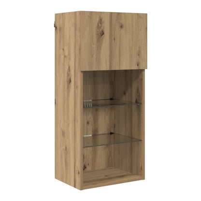 5 Piece TV Wall Units with LED Engineered Wood Artisan oak