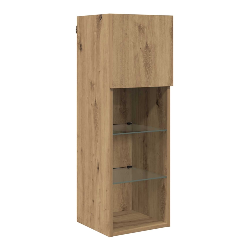 6 Piece TV Wall Units with LED Engineered Wood Artisan oak