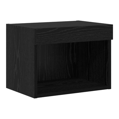 5 Piece TV Wall Units with LED Engineered Wood Black oak