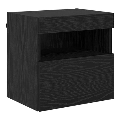 6 Piece TV Wall Units with LED Engineered Wood Black oak