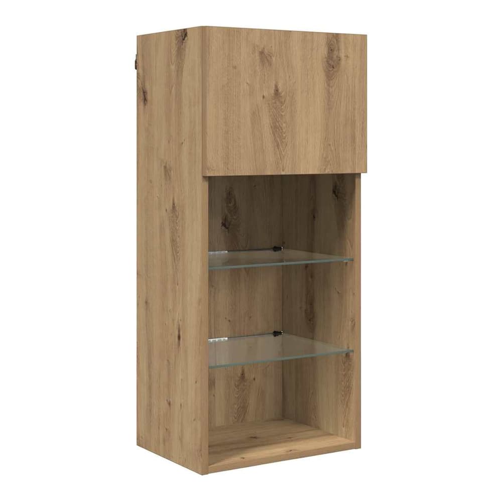 5 Piece TV Wall Units with LED Engineered Wood Artisan oak