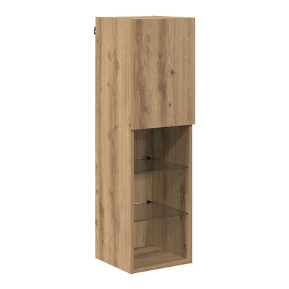 6 Piece TV Wall Cabinet Set with LED Lights Artisan oak