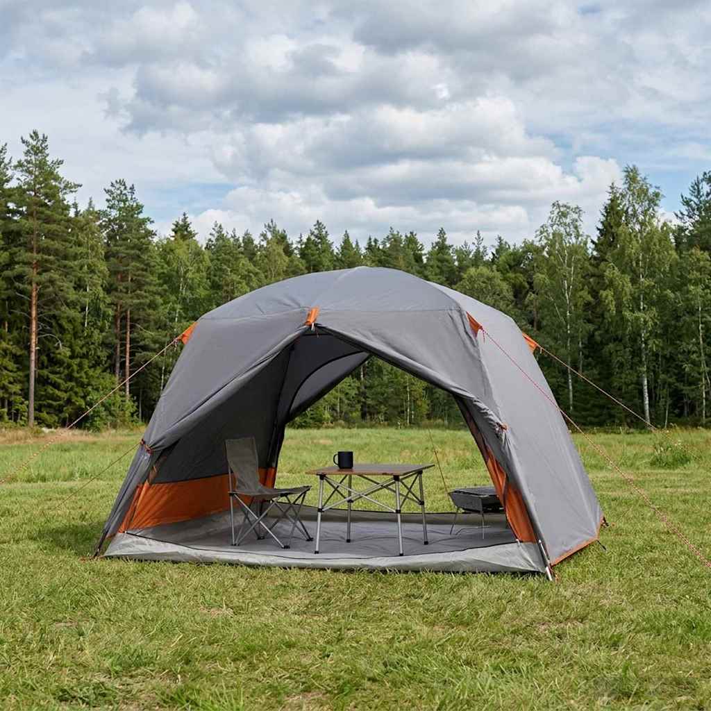 vidaXL Backpacking Tent 2-Person Grey and Orange 1