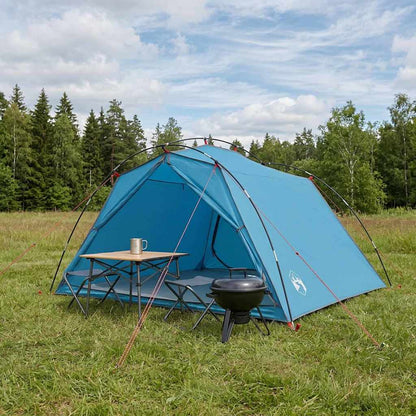 vidaXL Tunnel Tent 4-Person Blue 185T Polyester with PU Coating 1