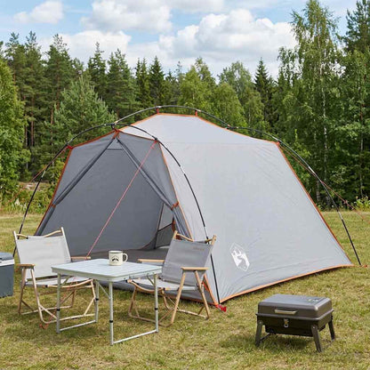 vidaXL Tunnel Tent 4-Person Grey and Orange 1