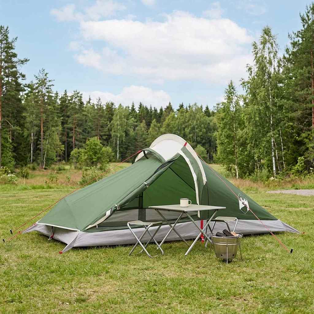 vidaXL Backpacking Tent 4-Person Green 185T Polyester with PU Coating 1