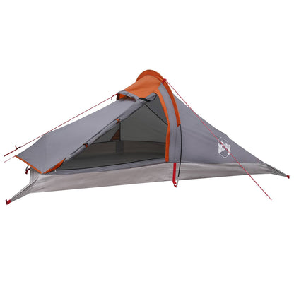 vidaXL Backpacking Tent 4-Person Grey and Orange 2