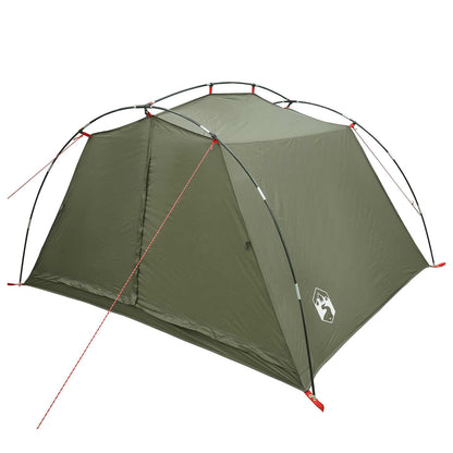 vidaXL Tunnel Tent 4-Person Olive Green 185T Polyester with PU Coating 3