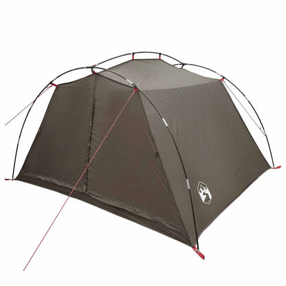 vidaXL Tunnel Tent 4-Person Brown and Grey 3
