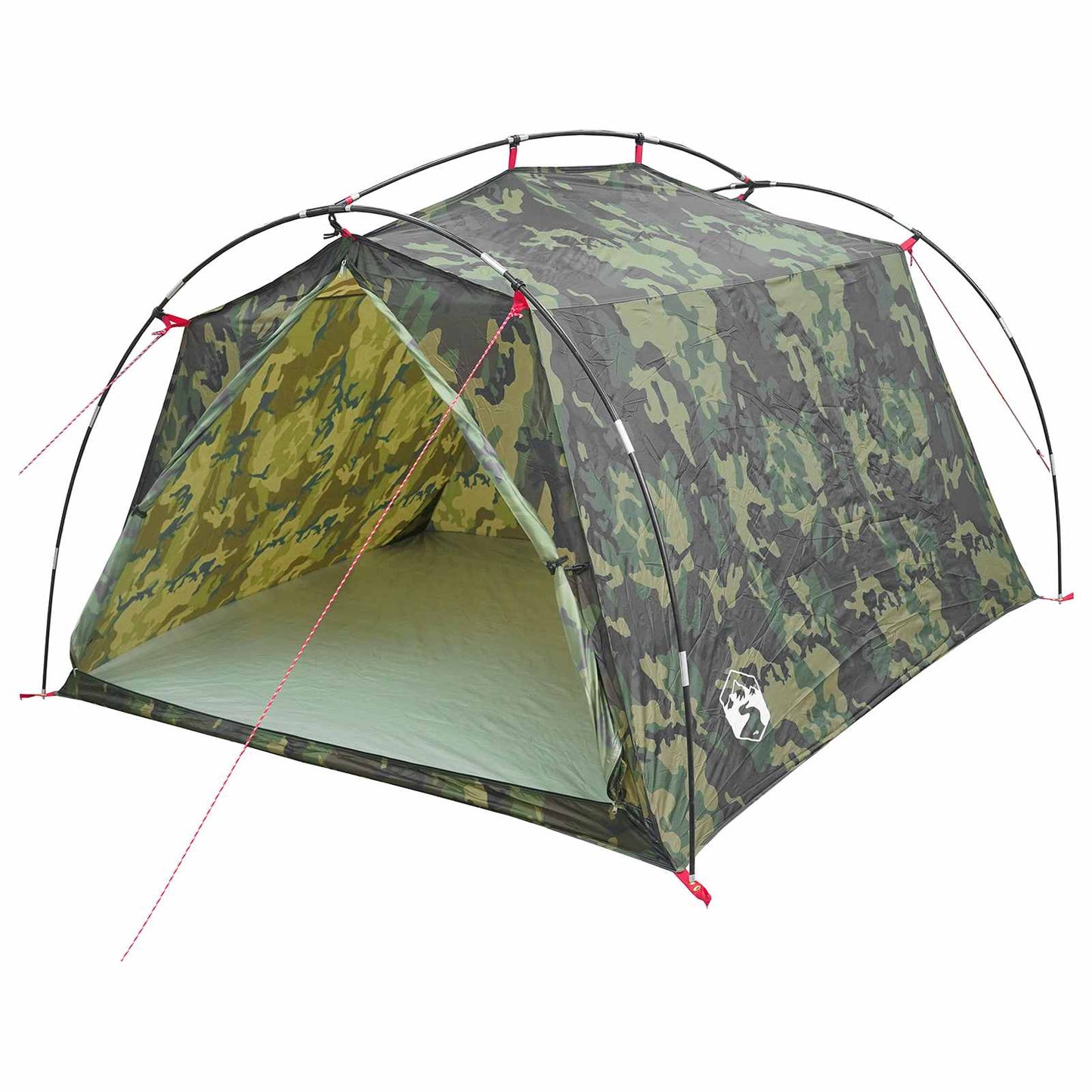 vidaXL Tunnel Tent 2-Person Camouflage 185T Polyester with PU Coating 2