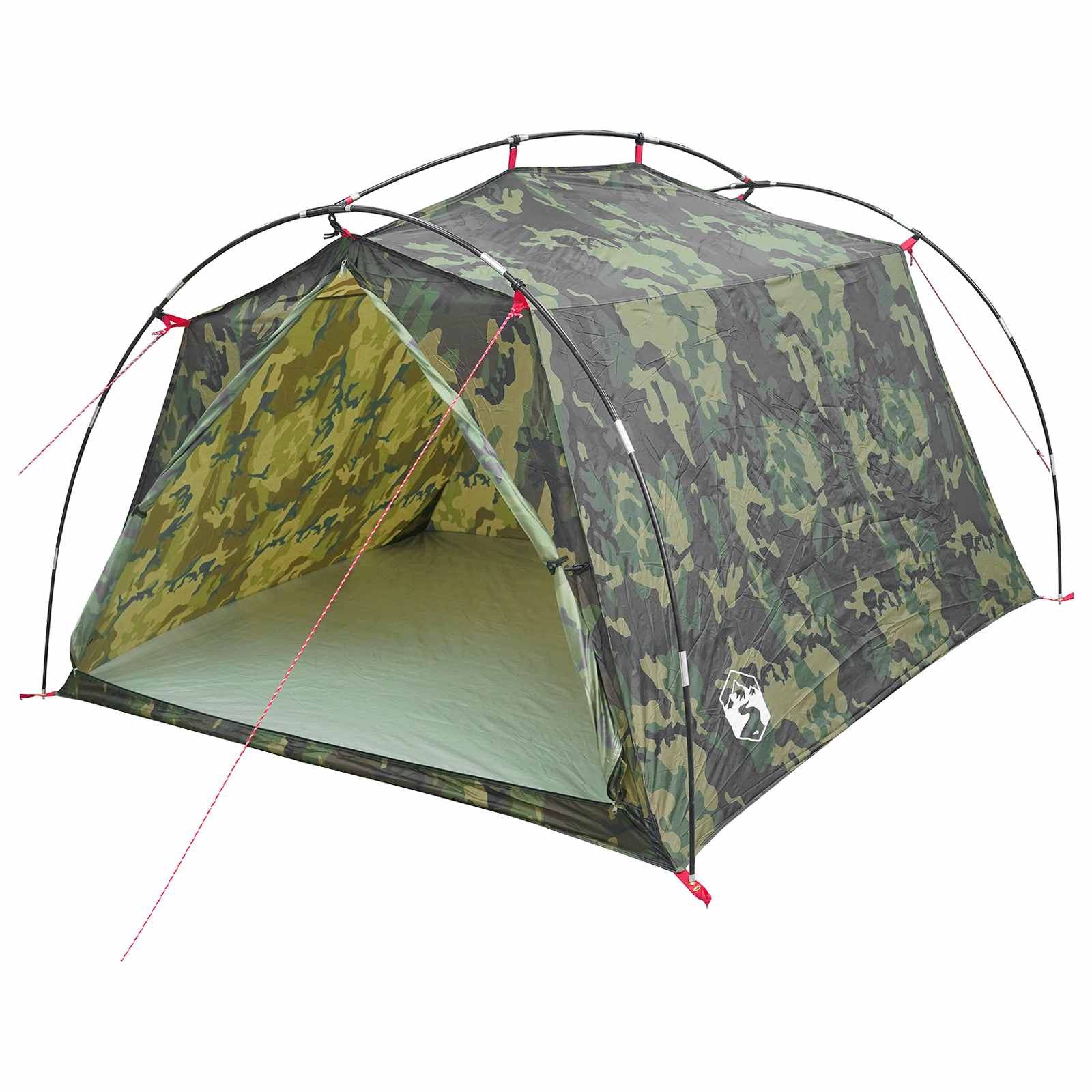 vidaXL Tunnel Tent 2-Person Camouflage 185T Polyester with PU Coating 2