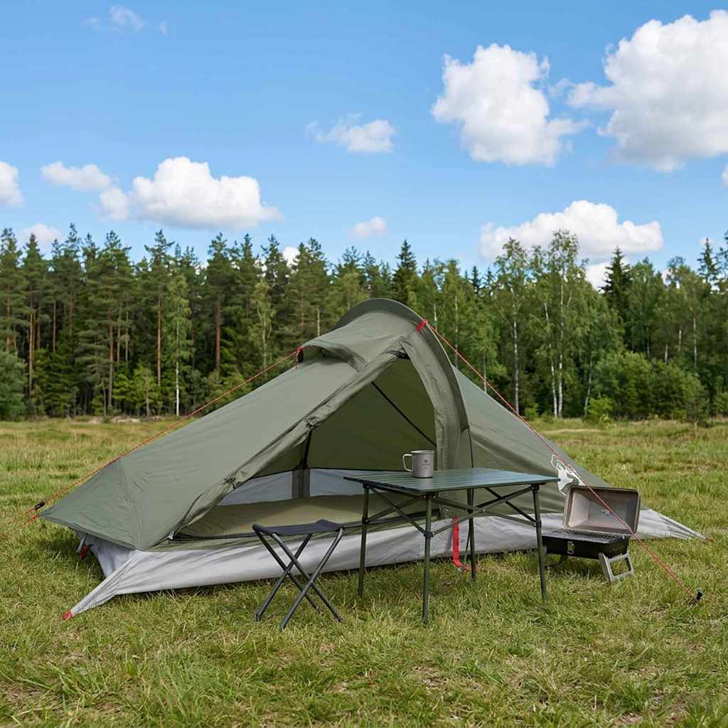 vidaXL Backpacking Tent 4-Person Olive Green 1